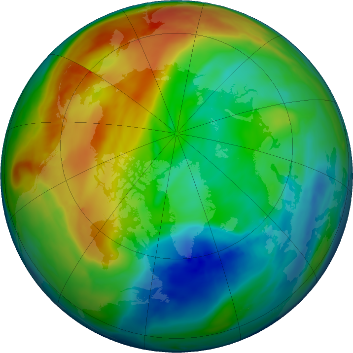Arctic ozone map for 19 December 2023